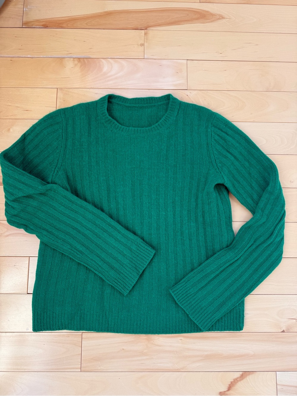 Prada Kelly Green Ribbed Crewneck cashmere Sweater